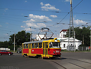 Tatra-T3SU #3066 маршрута 27-Б поворачивает с Московского проспекта на площадь Восстания