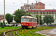 Tatra-T3SU #3066 6-го маршрута поворачивает с Пролетарской площади на Павловскую площадь