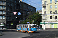 Tatra-T3SUCS #3066 12-го маршрута поворачивает с улицы Котляра на конечную станцию "Южный вокзал"