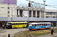 Tatra-T3SUCS #3066 12-го маршрута и Tatra-T3SU #3095 29-го маршрута на РК "Южный вокзал"