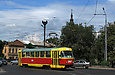 Tatra-T3SU #3067 6-го маршрута выезжает с улицы Полтавский шлях на Пролетарскую площадь