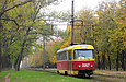 Tatra-T3SU #3067 6-го маршрута на Салтовском шоссе приближается к конечной станции "602-й микрорайон"