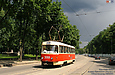 Tatra-T3SU #3068 12-го маршрута на улице Пушкинской в районе остановки "улица Студенческая"