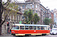 Tatra-T3SU #3068 12-го маршрута поворачивает с улицы Полтавский шлях на улицу Маршала Конева