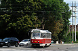 Tatra-T3SUCS #3068 27-го маршрута поворачивает с улицы Академика Павлова на Московский проспект