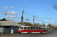 Tatra-T3SUCS #3068 27-го маршрута на улице Москалевской поворачивает на конечную станцию "Новожаново"