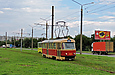 Tatra-T3SU #3069 8-го маршрута на Салтовском шоcсе перед перекрестком с улицей Гвардейцев Широнинцев