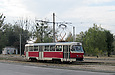 Tatra-T3SU #3070 20-го маршрута на проспекте Победы подъезжает к остановке "Улица Ахсарова"