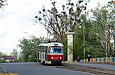 Tatra-T3SU #3070 7-го маршрута на улице Москалевской спускается с Основянского моста
