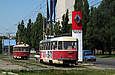 Tatra-T3SU #3009 7-го маршрута и #3070 20-го маршрута на улице Клочковской возле перекрестка с улицей Тобольской