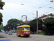 Tatra-T3SU #3071 маршрута 27-Б на улице Октябрьской революции в районе улицы 1-й Конной Армии