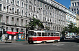Tatra-T3SU #3074 5-го маршрута на площади Конституции перед поворотом на Павловскую площадь