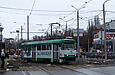 Tatra-T3SU #3074 27-го маршрута на перекрестке улиц Героев Труда и Академика Павлова