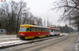 Tatra-T3SU #3080-3081 6-го маршрута не технической линии по улице Морозова