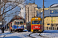 Tatra-T3SU #3080-3081 6-го маршрута и ВТП-4 на конечной станции "602-й микрорайон"