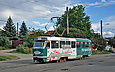 Tatra-T3SU #3080 7-го маршрута на улице Октябрьской Революции в районе улицы Квиткинской