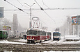 Tatra-T3SUCS #3080-3081  3-го маршрута на улице Полтавский Шлях возле станции метро "Холодная Гора"