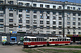 Tatra-T3SUCS #3080-3081 3-го маршрута разворачивается на конечной "Южный вокзал"