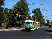 Tatra-T3SUCS #3080-3081 3-го маршрута на улице Гольдберговской перед поворотом на улицу Москалевскую