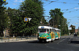 Tatra-T3SUCS #3080-3081 3-го маршрута на улице Гольдберговской перед поворотом на улицу Москалевскую