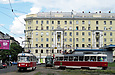 Tatra-T3SU #3085 20-го маршрута  и Tatra-T3A #5133 6-го маршрута на конечной станции "Южный вокзал"