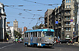 Tatra-T3SU #3085 7-го маршрута поворачивает с улицы Котляра на улицу Полтавский шлях
