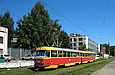 Tatra-T3SU #3087-3088 6-го маршрута на Салтовском шоссе в районе Салтовского переулка