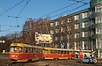 Tatra-T3SU #3087-3088 6-го маршрута поворачивает с Салтовского переулка на улицу Академика Павлова