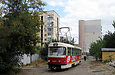 Tatra-T3SUCS #3087 7-го маршрута на улице Пахаря прибыл на конечную "Новоселовка"