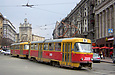 Tatra-T3SU #3089-3090 6-го маршрута поворачивает с площади Розы Люксембург на улицу Университетскую