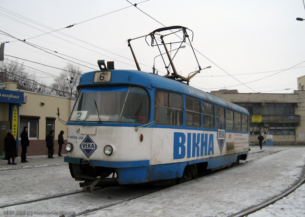 Tatra-T3SU #3091 6-го маршрута на конечной станции "602-й микрорайон"