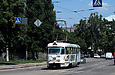 Tatra-T3SU #3091 20-го маршрута в Лосевском переулке перед поворотом на улицу Большую Панасовскую