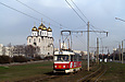 Tatra-T3SUCS #3092 6-го маршрута на Салтовском шоссе напротив улицы Дмитрия Донского