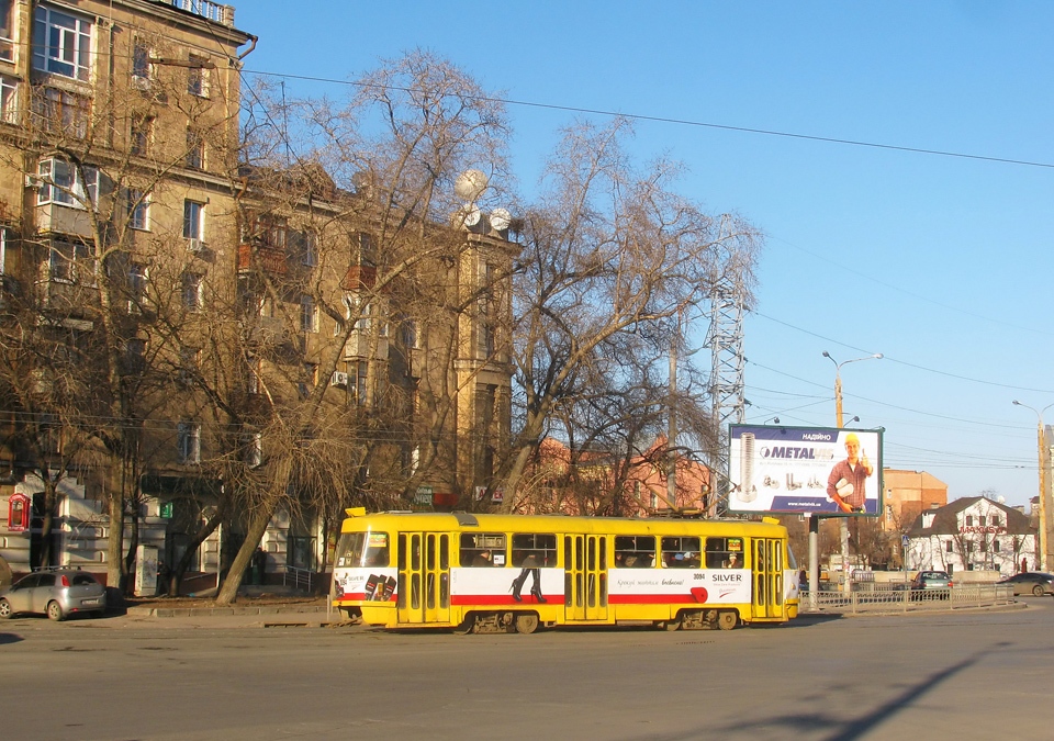 Tatra-T3SU #3094 6-го маршрута на Московском проспекте перед Харьковской набережной