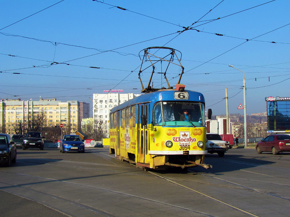 Tatra-T3SU #3094 6-го маршрута на Московском проспекте в районе площади Восстания
