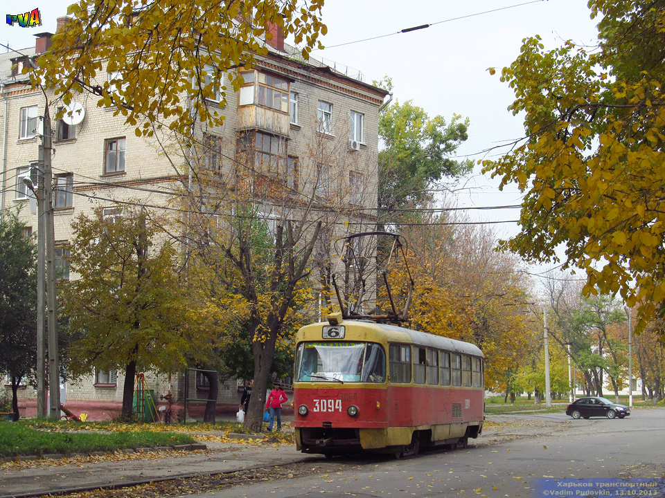 Tatra-T3SU #3094 27-го маршрута на улице Кошкина возле Московского проспекта