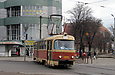 Tatra-T3SU #3094 6-го маршрута поворачивает из Салтовского переулка на улицу Академика Павлова