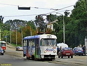 Tatra-T3SU #3095 3-го маршрута на улице Октябрьской революции возле улицы Академика Богомольца