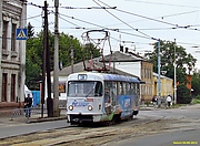 Tatra-T3SU #3095 3-го маршрута на улице 1-й Конной Армии за поворотом с улицы Октябрьской Революции