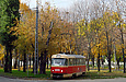 Tatra-T3SU #3095 6-го маршрута поворачивает с Московского проспекта на улицу Кошкина