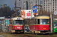 Tatra-T3SU #3095 20-го маршрута и #3039 7-го маршрута на улице Клочковской в районе Сосновой Горки