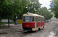 Tatra-T3SU #3095 20-го маршрута на улице Большой Панасовской в районе Резниковского переулка