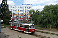 Tatra-T3SUCS #3095 20-го маршрута разворачивается на конечной "Проспект Победы"