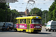 Tatra-T3SU #3096-3097 поворачивает с улицы Пушкинской на улицу Веснина