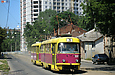 Tatra-T3SU #3096-3097 3-го маршрута на улице Грековской перед Рыбасовским переулком