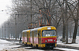 Tatra-T3SU #3096-3097 6-го маршрута на Салтовском шоссе подъезжает к остановке "Проспект Тракторостроителей"