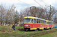 Tatra-T3SU #3096-3097 3-го маршрута на Залютинской улице в районе Пластичного переулка