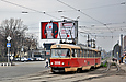 Tatra-T3SU #3096-3097 3-го маршрута на улице Полтавский шлях в районе улицы Клапцова