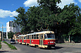 Tatra-T3SU #3096-3097 3-го маршрута на улице Грековской возле улицы Рыбасовской
