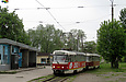 Tatra-T3SUCS #3096-3097 3-го маршрута перед отправлением от конечной "Новожаново"